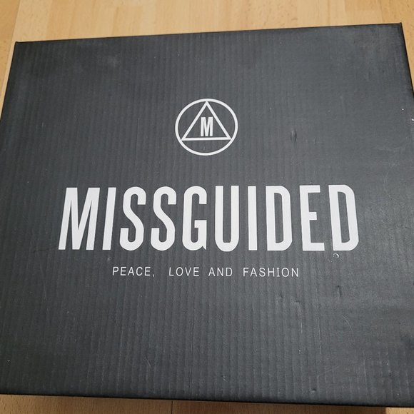 Brand New Missguided Black Metal Eyelet and Lace Pointed Boots - Picture 5 of 6